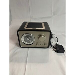 Crosley Solo AM FM Radio CR3003A-BK Black Gold Retro Tabletop TESTED WORKS